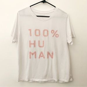 Everlane White & Pink 100% Human Tee